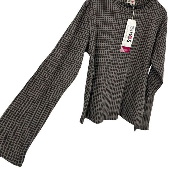 Ethos Paris Top Womens Large Pattern Organic Cotton Sustainable NWT #h - Picture 2 of 10